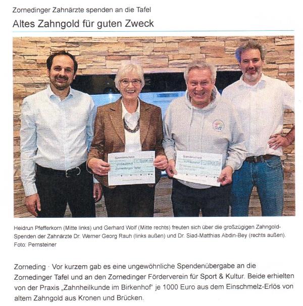 Kurier 2019 12 03 Zahngold Kopf